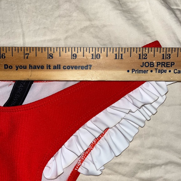 STARK SWIM Red Ribbed Ruffle Bikini Bottoms 🌵 - Picture 2 of 7